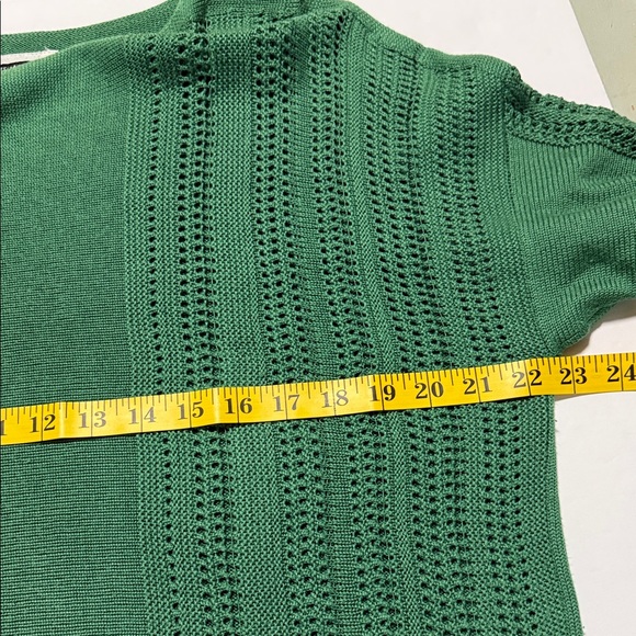 Lafayette 148 New York Kelly Green Open Knit Sweater GUC XL - Picture 8 of 9
